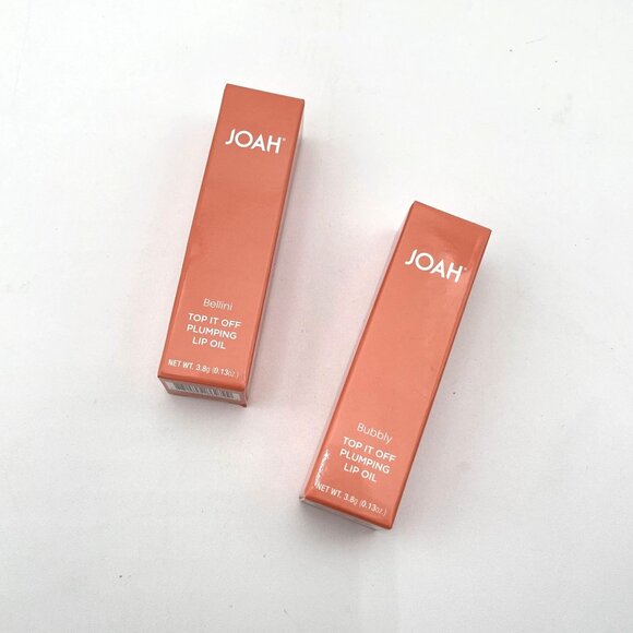 Joah Top It Off Plumping Lip Oil Set Bellini & Bubbly 3.8g Moisturizing Gloss - Picture 1 of 5